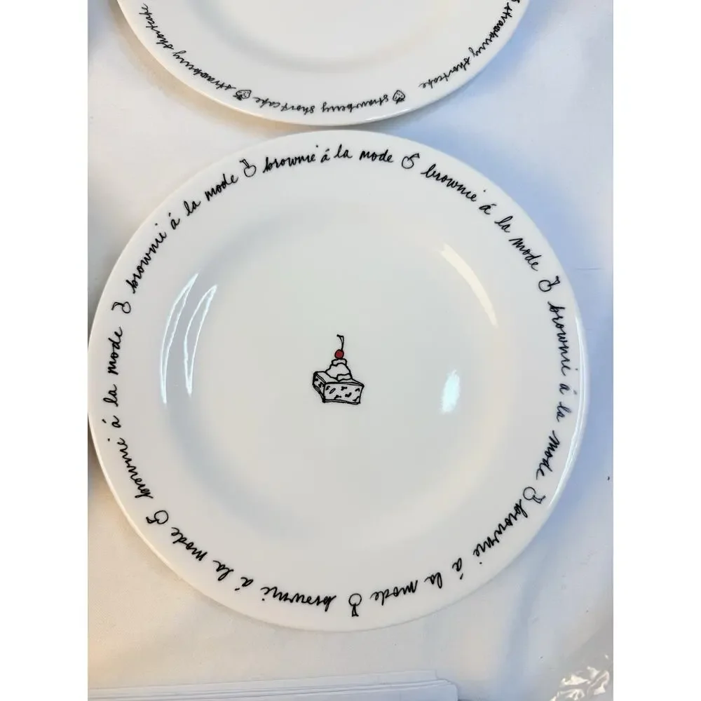 Set Of 4 Pottery Barn Dessert Plates